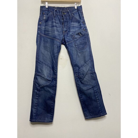 Men G-Star Jeans Skiff 5630 3D Tapered Blue Cotton Men 29X30 Hem - Picture 2 of 8